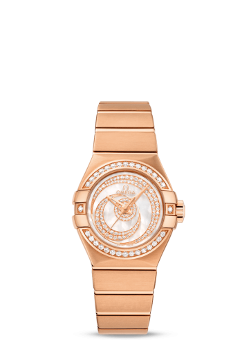 Omega Constellation Co-Axial 27 Brushed Red Gold / Diamond / Diamond Moon